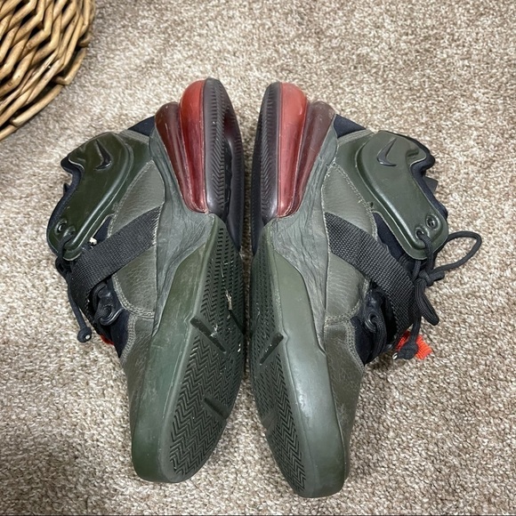 Nike Air Force 270 GS Sequoia Habanero Red black Green YOUTH Size 7Y - Picture 6 of 11